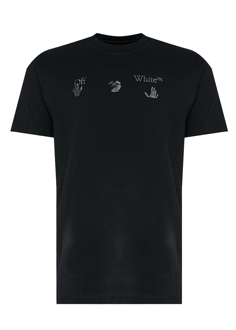 Majica kratkih rukava Off-White Slim Fit Drowning Logo Vintage T-Shirt Crna | OMAA027F20FAB0011001