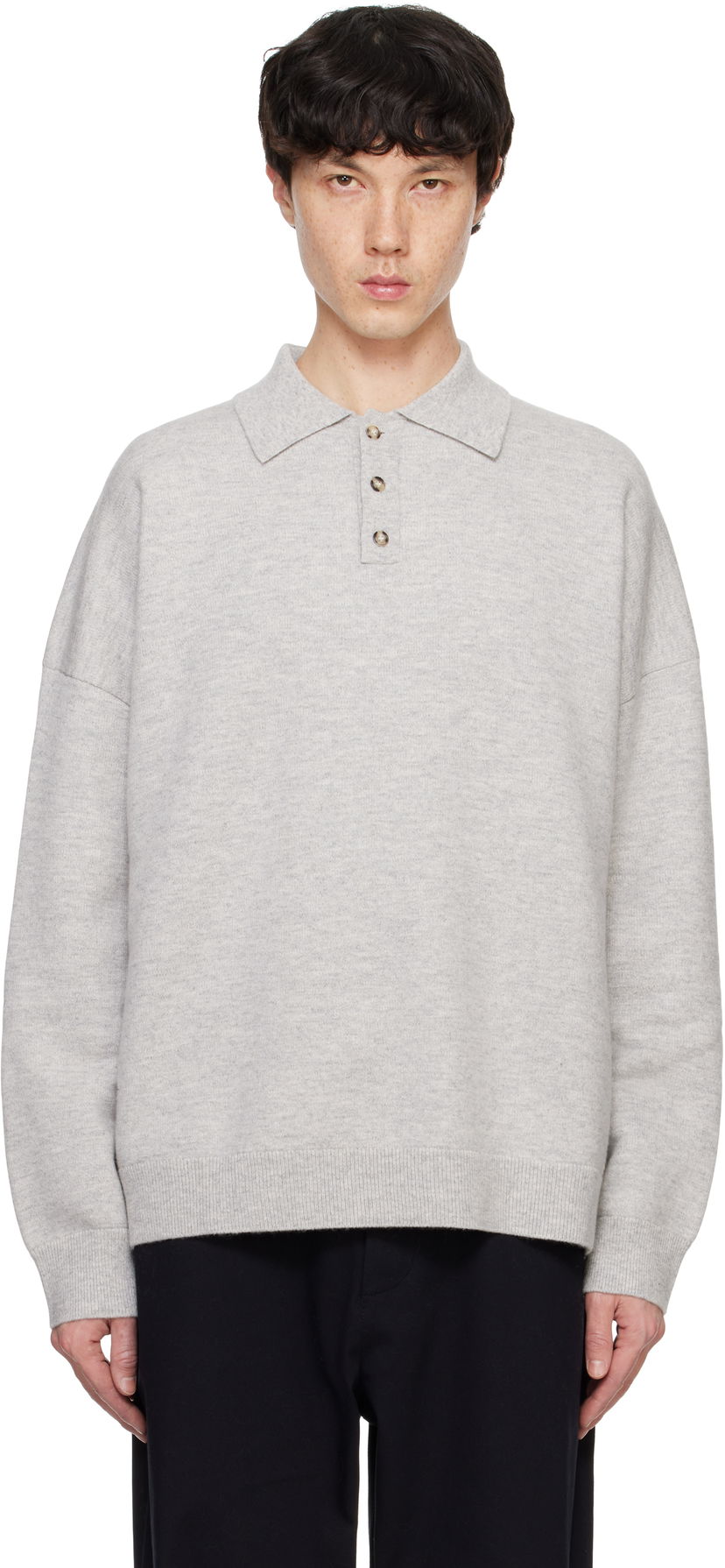 Polo majica Nanushka Knit Polo Shirt Siva | NU24FWSW01493