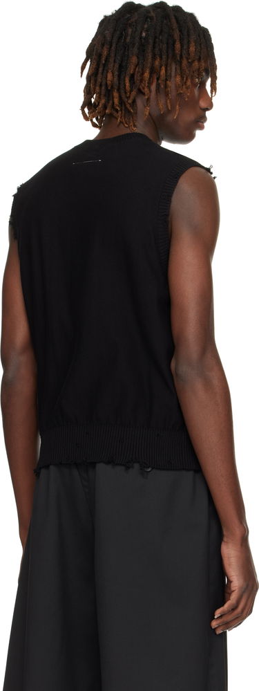 Džemper Maison Margiela MM6 Maison Margiela Distressed Knit Vest Crna | SH0FB0009 M13081, 2