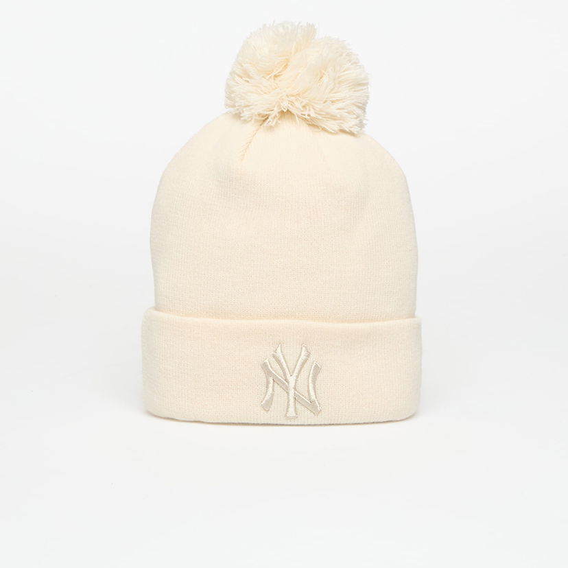 Kapica New Era New York Yankees MLB Knit Metallic Bobble Beanie Bijela | 60691357