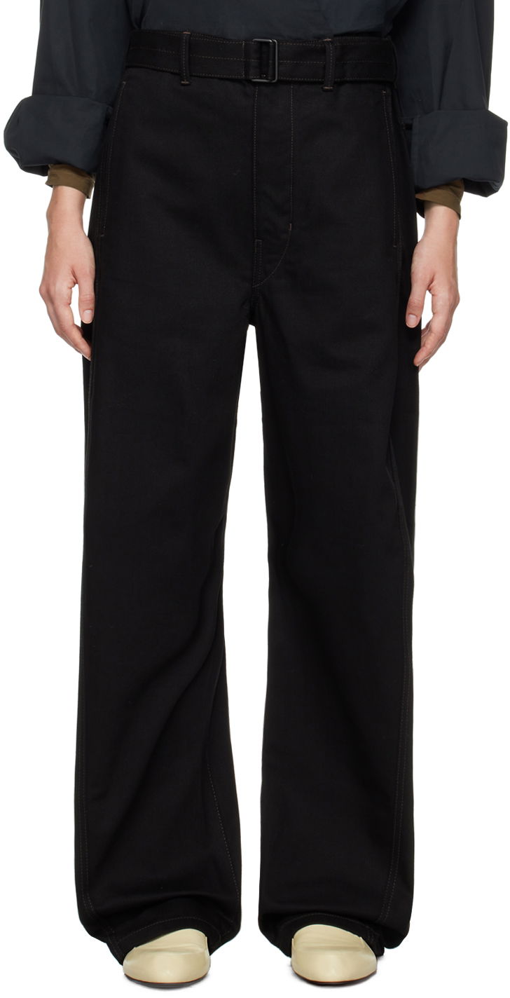 Cargo hlače LEMAIRE Lemaire Twisted Belt Trousers Crna | PA326 LD1000