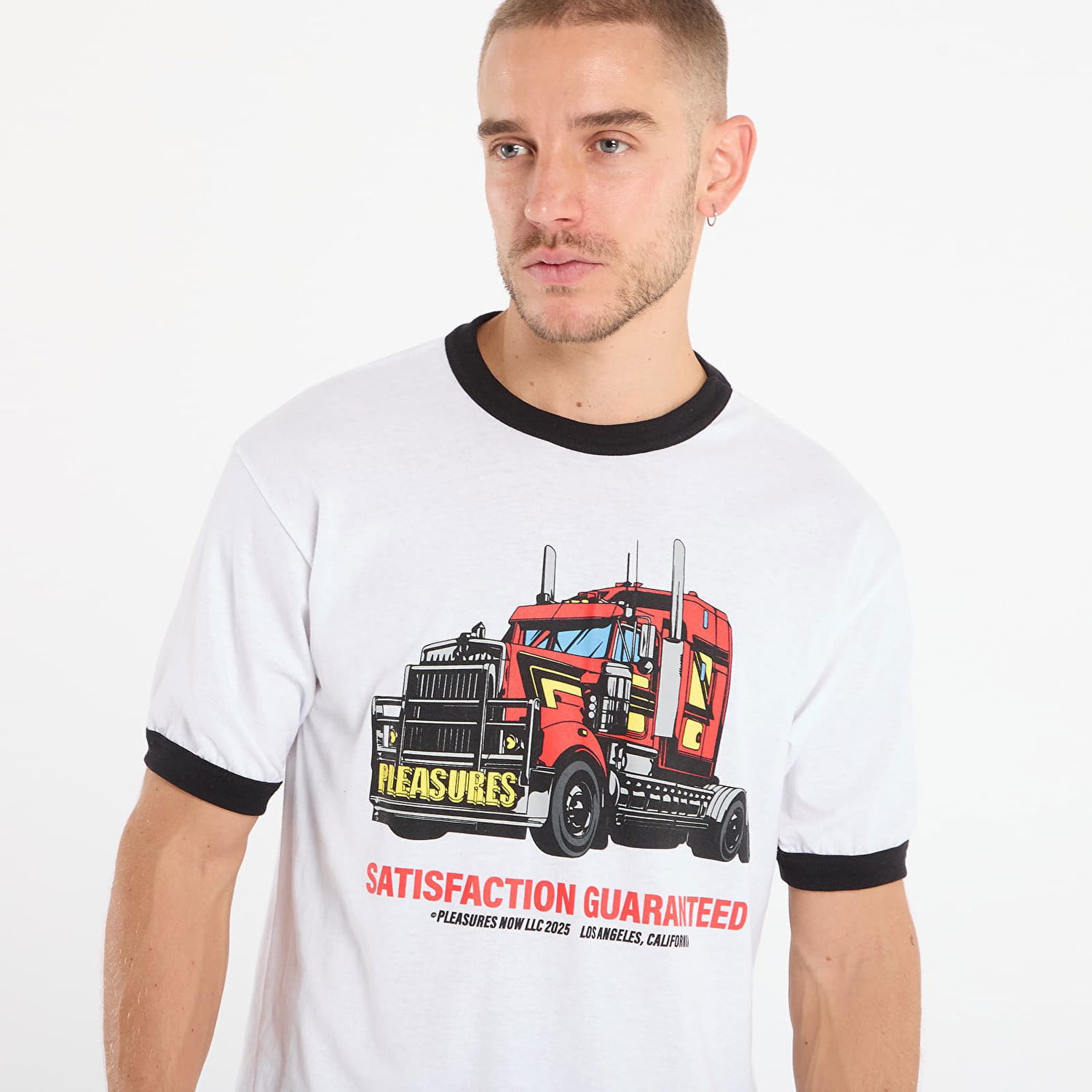 Majica kratkih rukava Pleasures PLEASURES Big Load Ringer T-Shirt Bijela | P25F068-WHITE, 1