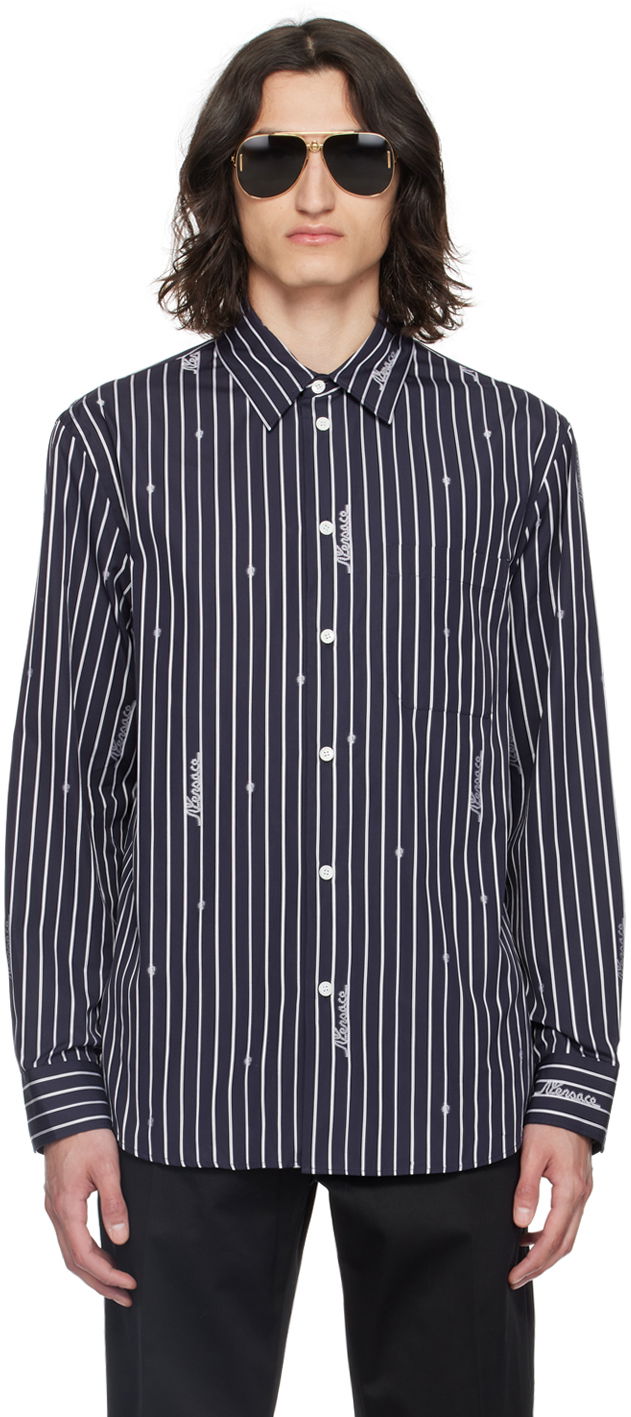 Košulja Versace Navy Nautical Stripe Shirt Tamnoplava | 1013870_1A09745