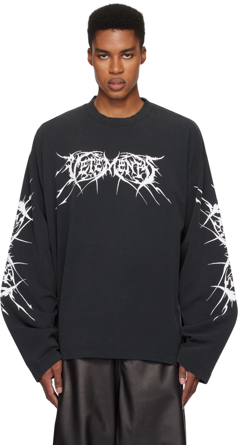 Majica kratkih rukava VETEMENTS Metal Long Sleeve T-Shirt Crna | UA66LS610BW