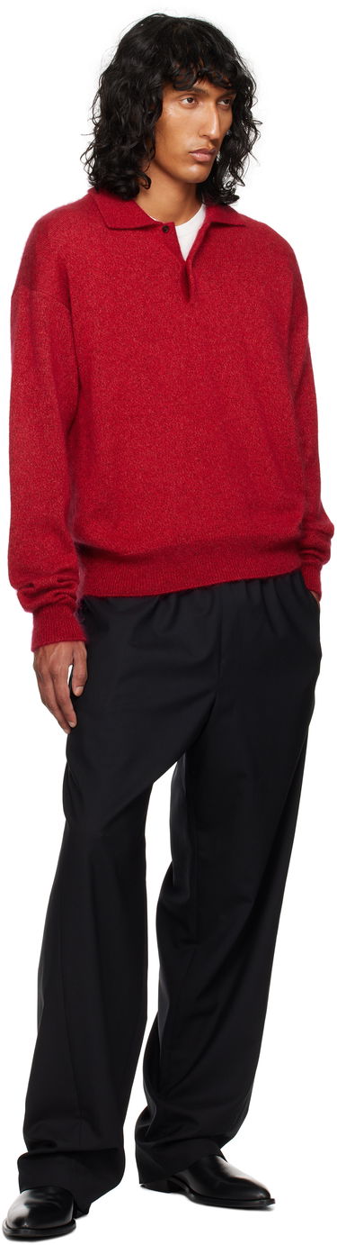 Džemper The Row Gere Knit Polo Sweater Crvena | 625-Y872, 3