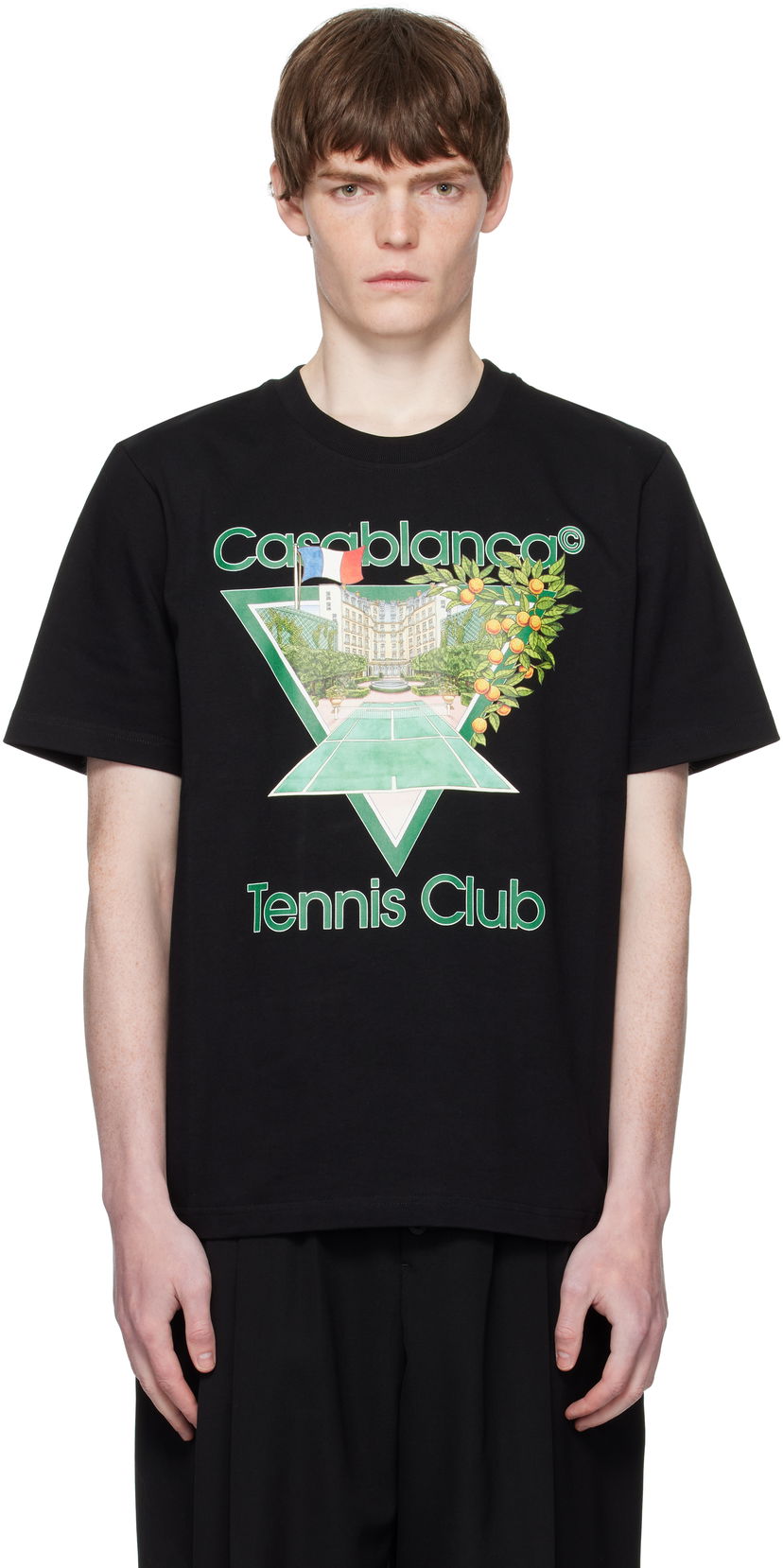 Majica kratkih rukava Casablanca Casablanca 'Tennis Club' Icon Short-Sleeve T-Shirt Crna | MPF25-JTS-001-21-EX-FLANNELS