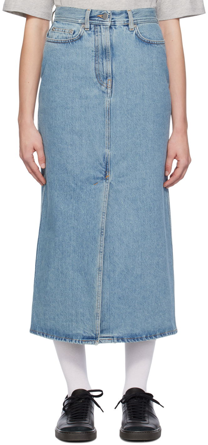 Suknja Loulou de Saison Loulou de Saison Rona Denim Maxi Skirt Plava | RONA