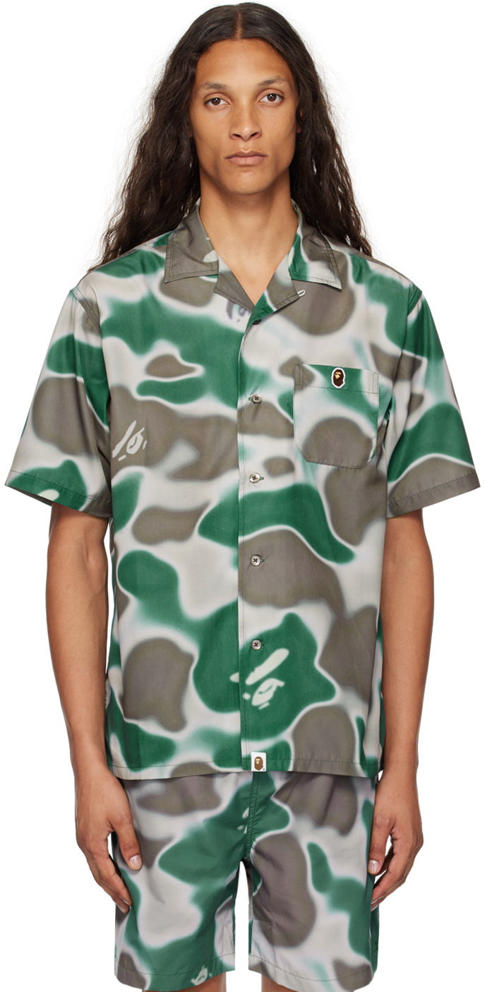 Košulja BAPE BAPE Green & Gray Liquid Camo One Point Shirt Zelena | 001SRK301004M