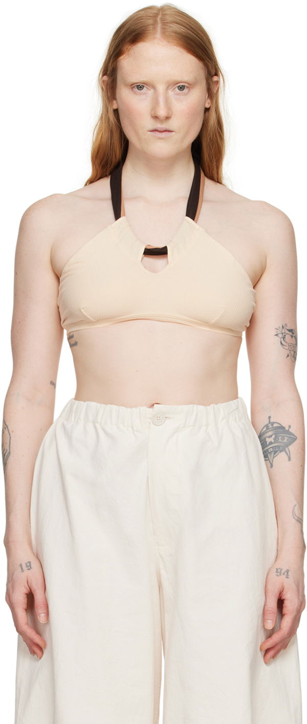 Crop top Baserange Beige Halter Neck Bra Bež | BRCI-RB-SU24