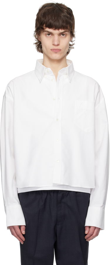 Košulja AMI AMI Paris Cropped Oversized Shirt Bijela | USH123.CO0031, 0