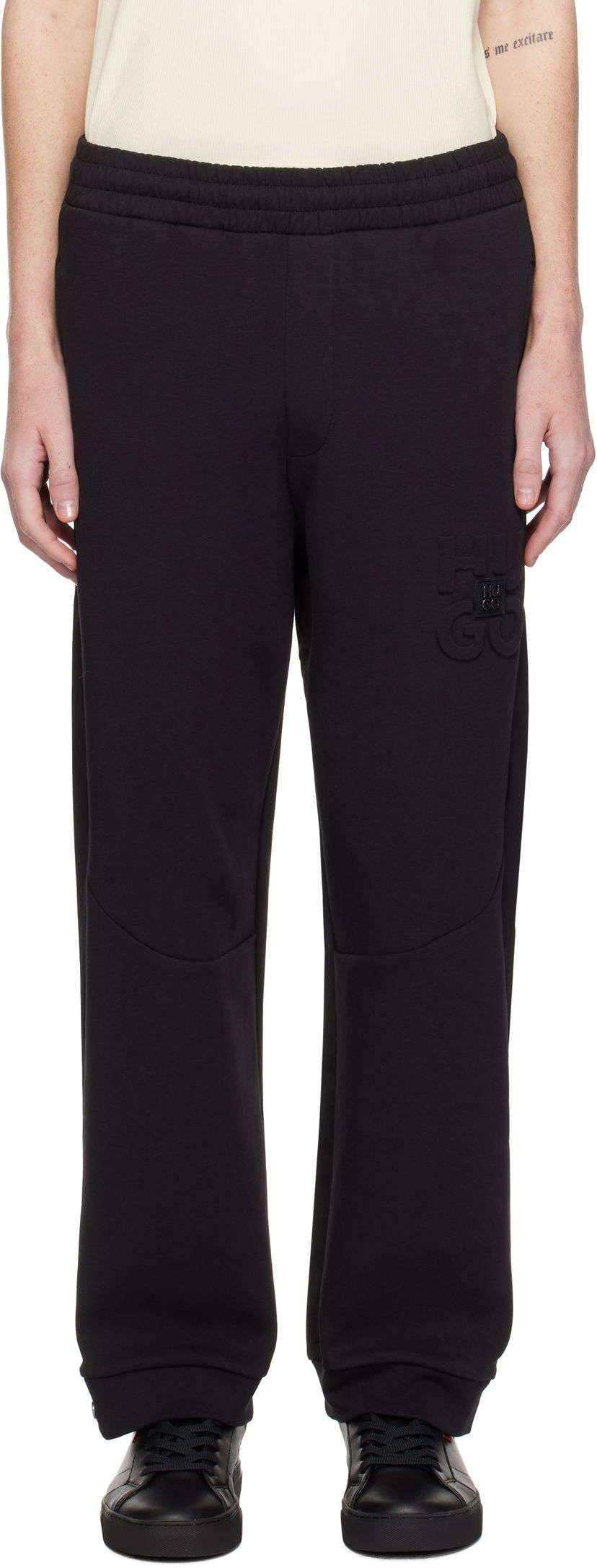 Trenirka BOSS Stacked Logo Sweatpants Crna | 50530193