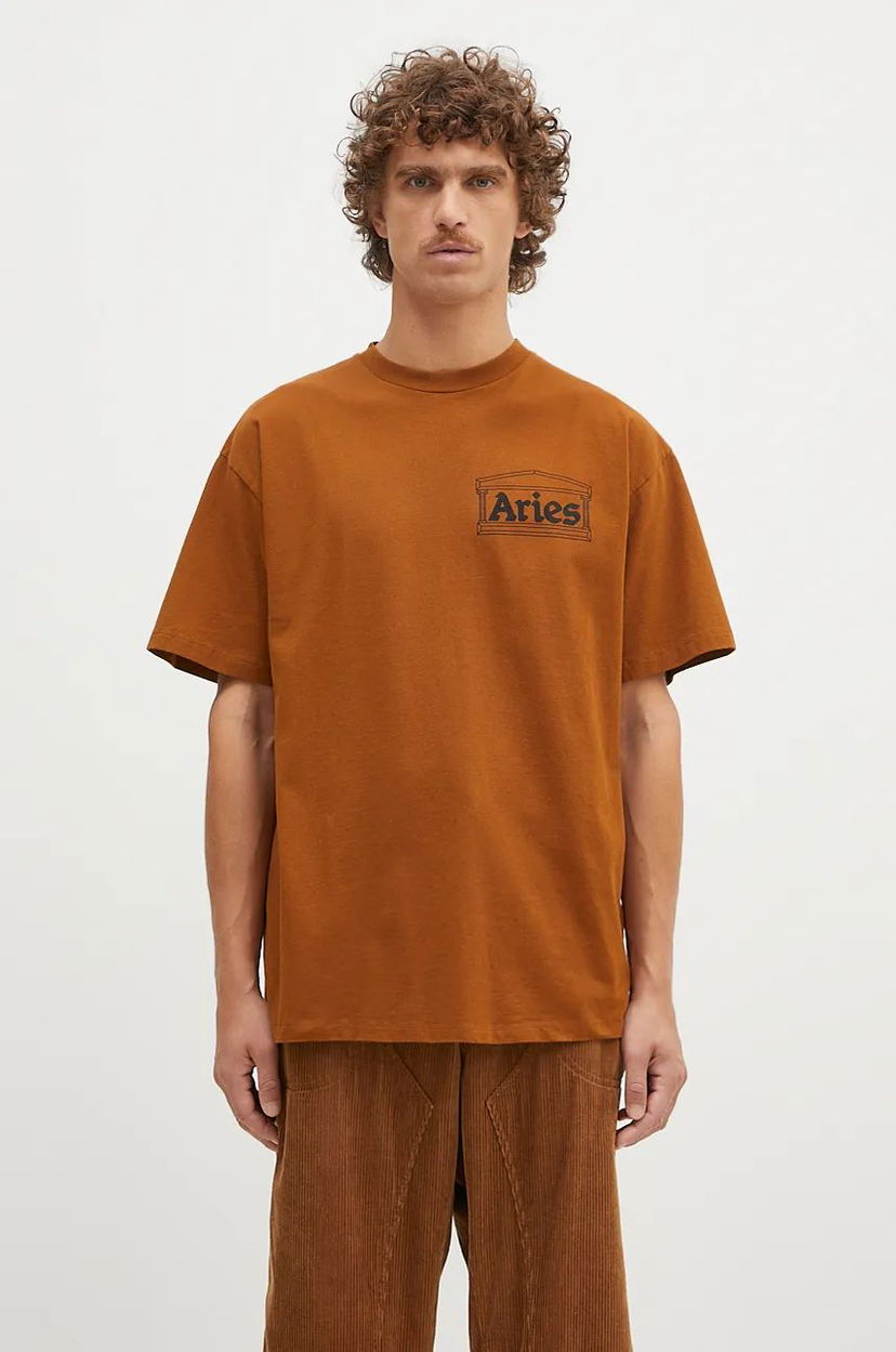 Majica kratkih rukava Aries Temple SS Tee T-Shirt Smeđa | AR6000002
