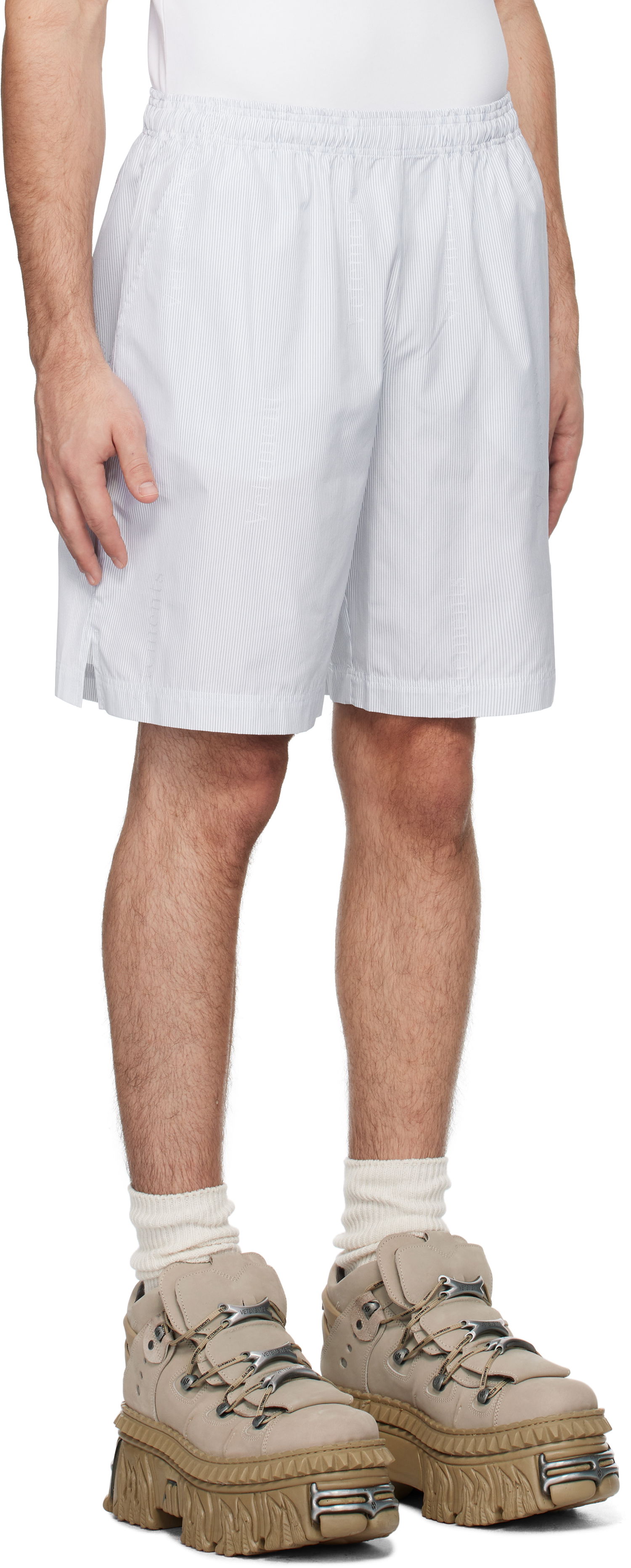 Kratke hlače VETEMENTS Pinstripe Shorts Bijela | UA66SS400N, 1