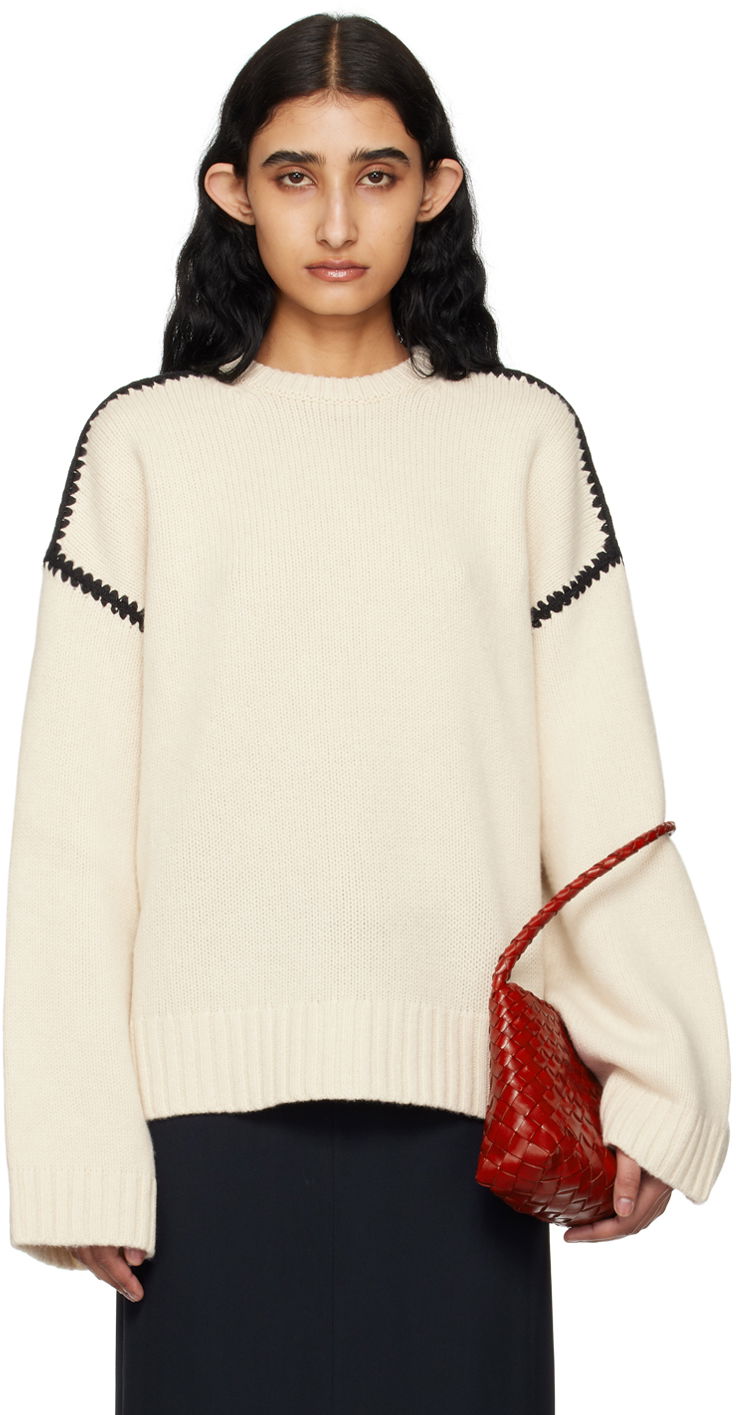 Džemper TOTEME Embroidered Sweater Bijela | 241-WRT1025-YA0004