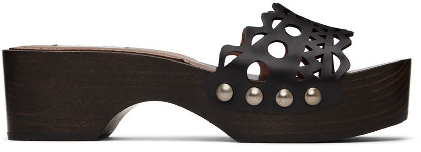 Dodaci Alaïa ALAÏA Vienne Wooden Clogs Crna | AA3M049CK163