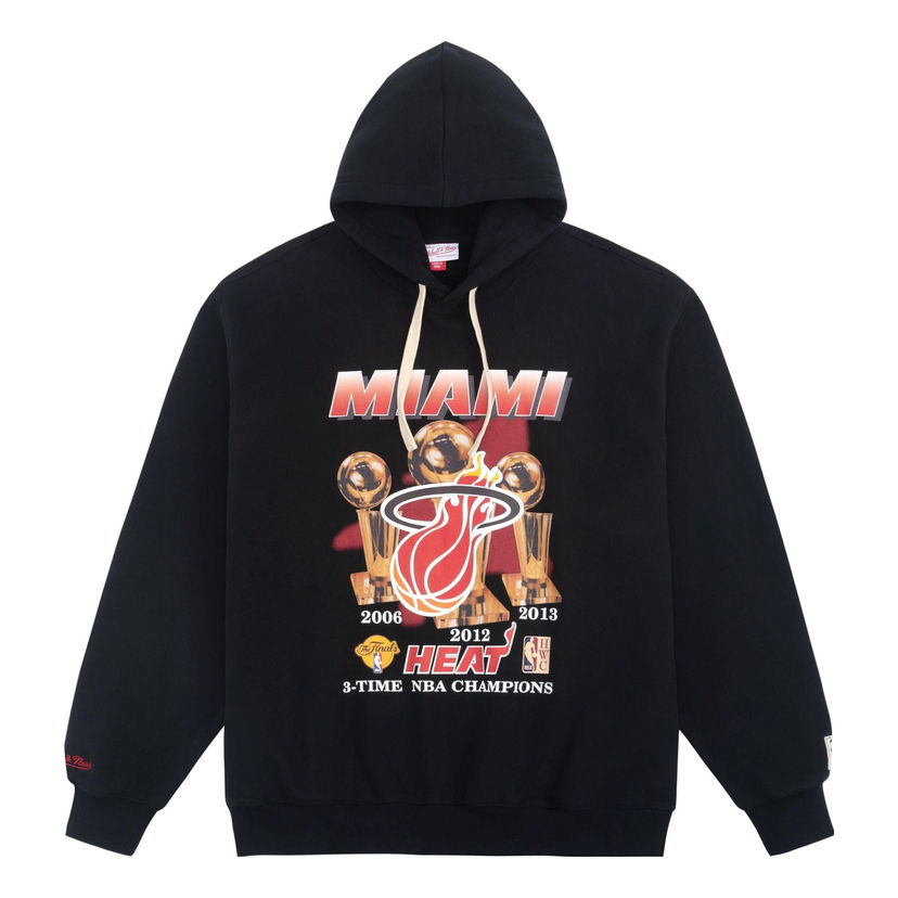 Dukserice Mitchell & Ness NBA Miami Heat 3 Times Champion Hoodie Crna | MNJYFWHD23095002