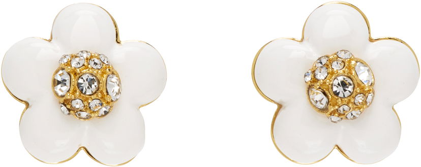Naušnice Marc Jacobs Marc Jacobs 'The Daisy Stud' Crystal Earrings Bijela | 2P5JBR001J52