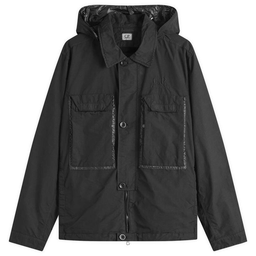 Vjetrovka C.P. Company C.P. Company Flatt Nylon Goggle Overshirt, Large Crna | 18CMOS090A-005991G-999