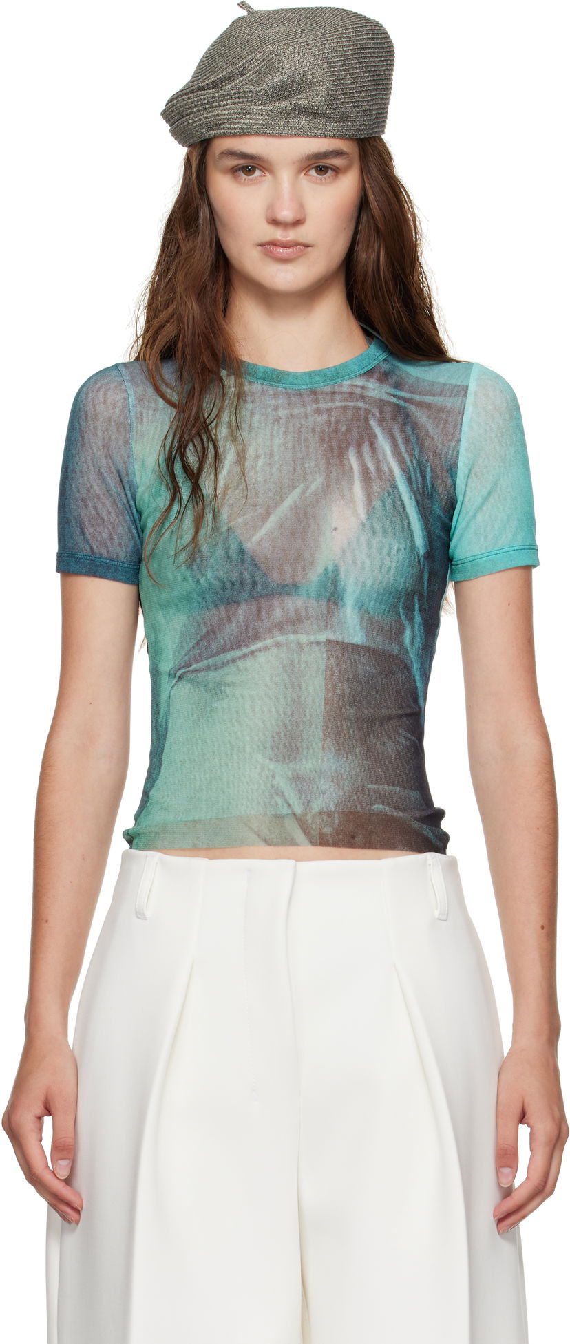 Majica kratkih rukava Jean Paul Gaultier Jean Paul Gaultier 'The Water' Baby Tee Zelena | 25/03-W-TO313-M004P-5557