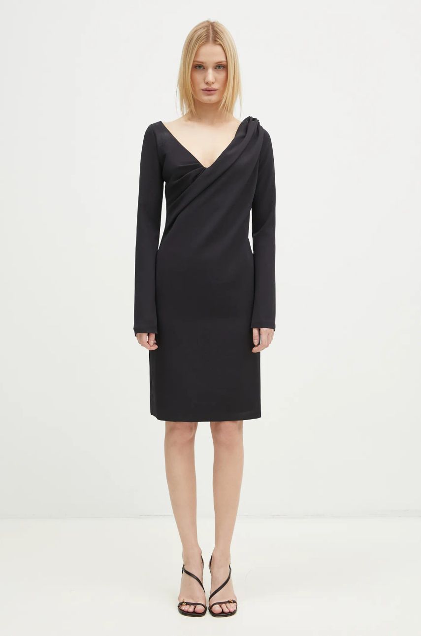 Haljina JW Anderson JW Anderson Shoulder Drape V-Neck Mini Dress Crna | DR0446.PG1573.999, 0