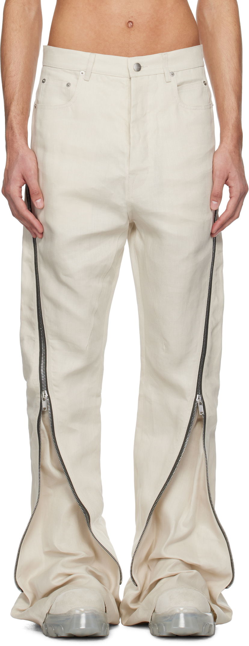 Jeans Rick Owens Rick Owens Hollywood Bolan Banana Jeans Bijela | RU01E5343 TWL