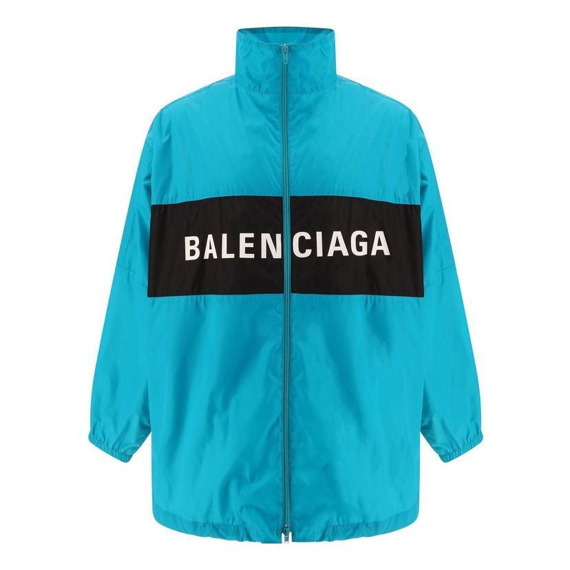Vjetrovka Balenciaga Logo Zip-Up Jacket Plava | 725302TNO194600