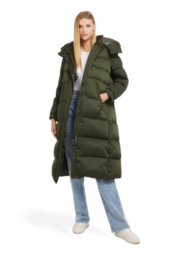 Pernata jakna GUESS Real Down Long Crna | W3BL41WFSW2