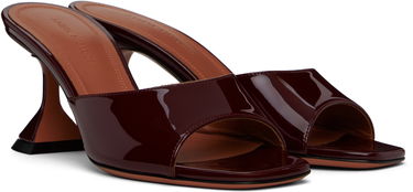 Dodaci Amina Muaddi Amina Muaddi Lupita 70 Heeled Patent Leather Sandals Tamnocrvena | LUPITA SLIPPER 70 PATENT, 3