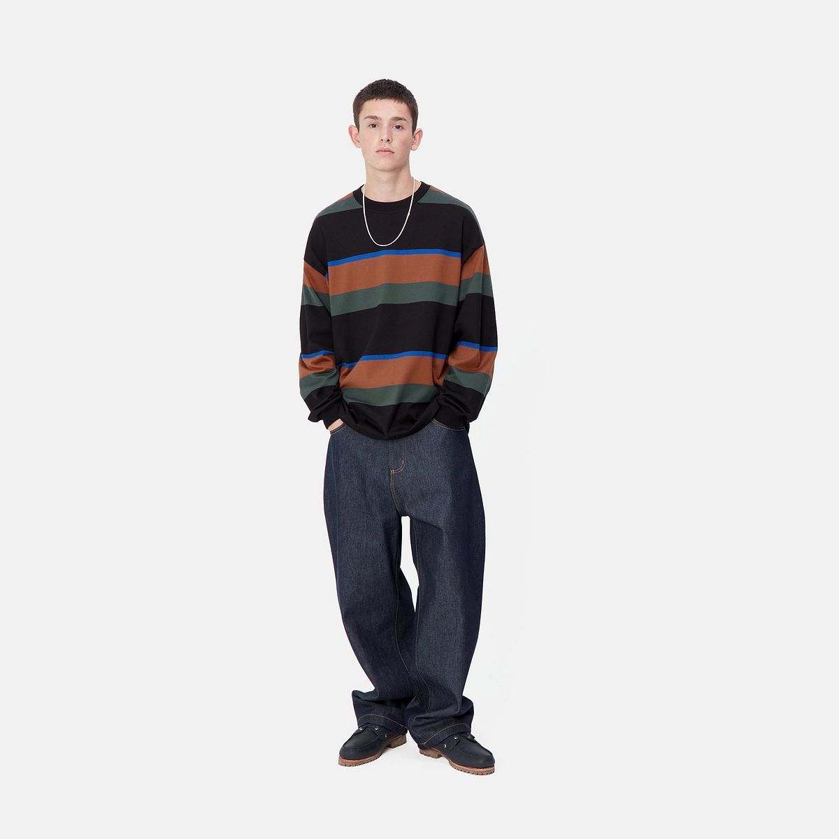 Majica kratkih rukava Carhartt WIP Sundling Stripe Long Sleeve T-Shirt Crna | I033928_9, 1