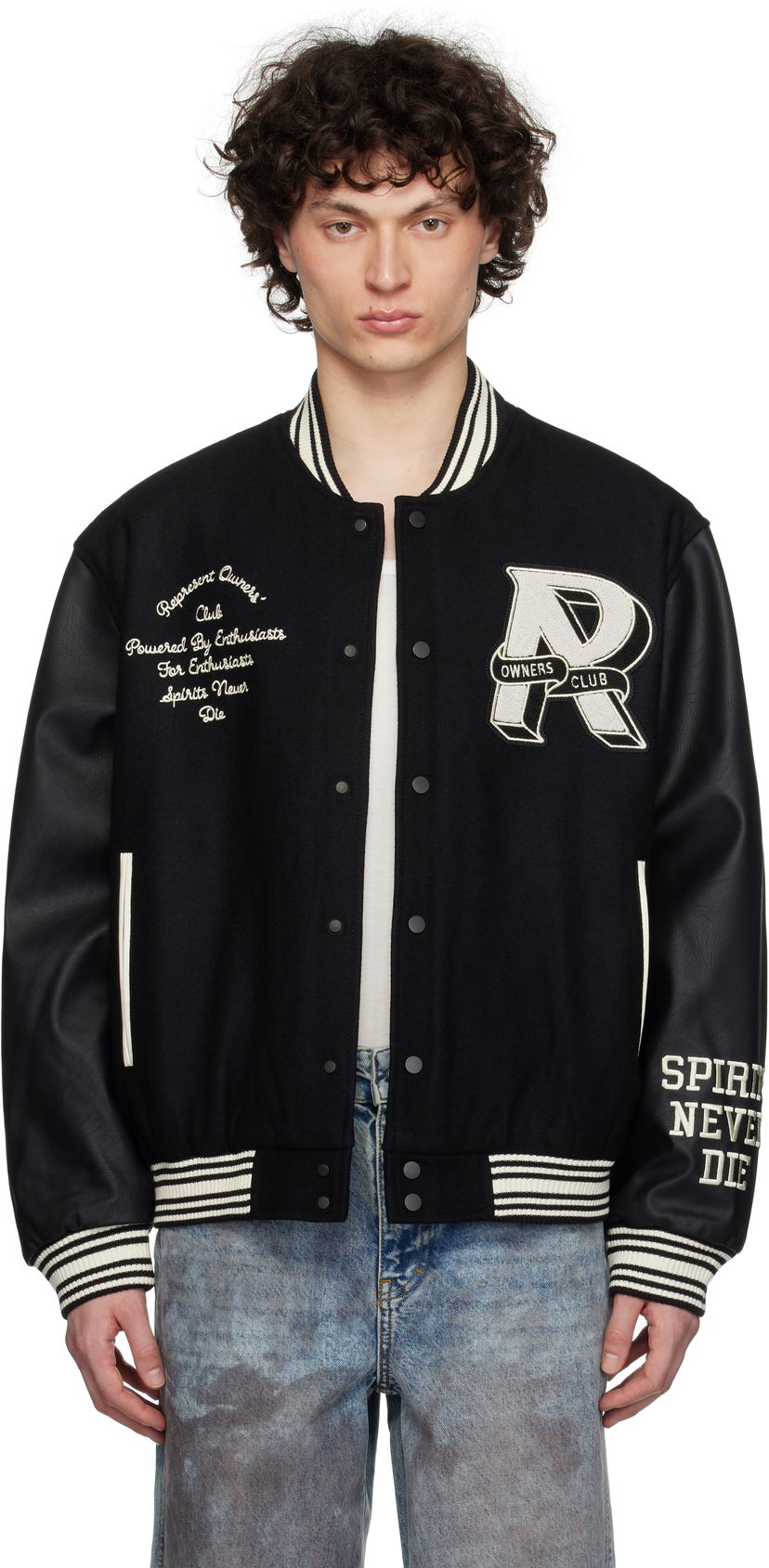 Bomber jakna Represent Clo Represent 'Owners Club' Varsity Bomber Jacket Crna | MLM100231