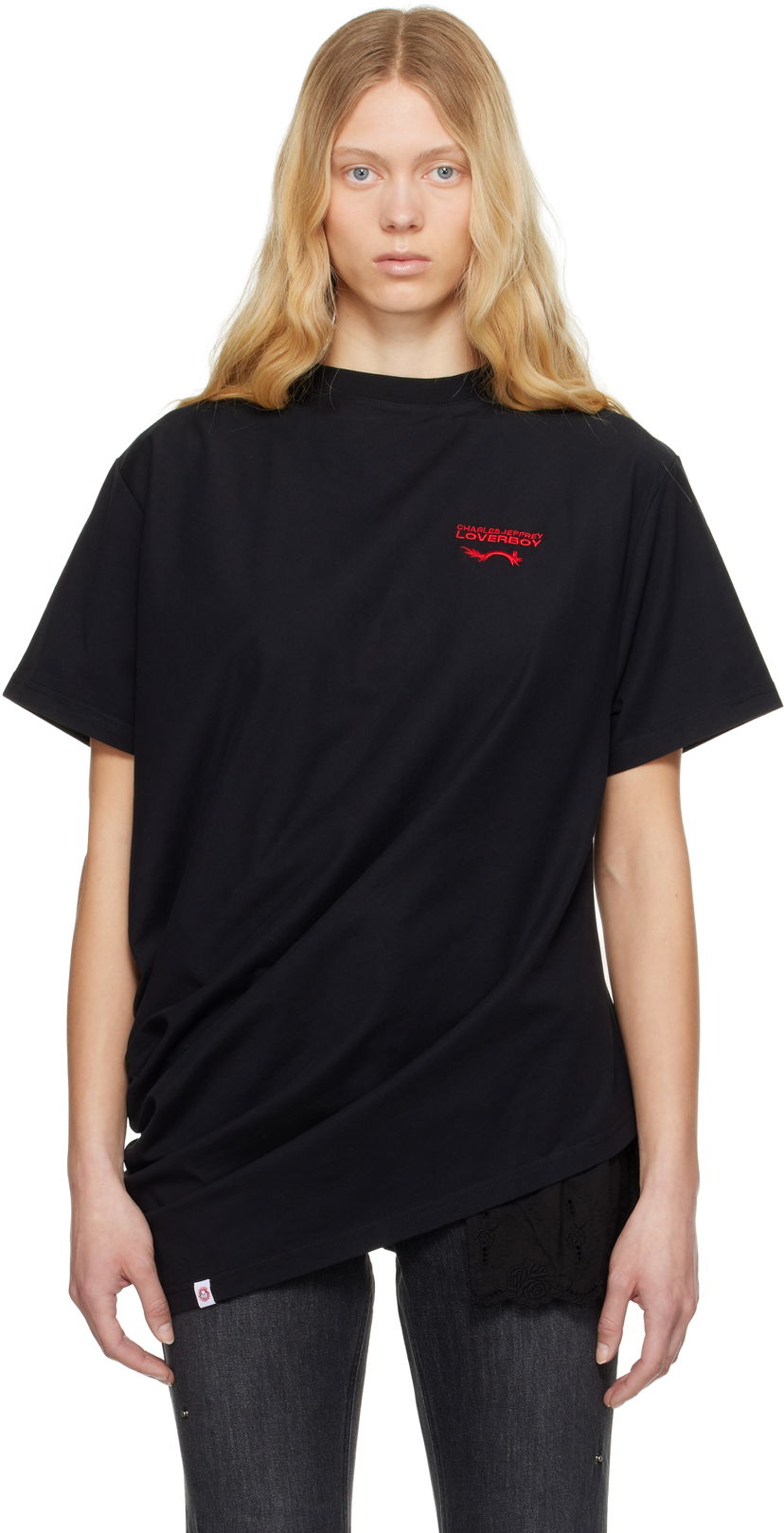 Majica kratkih rukava Charles Jeffrey Loverboy Charles Jeffrey LOVERBOY Topsy Turvy T-Shirt Crna | 54101301
