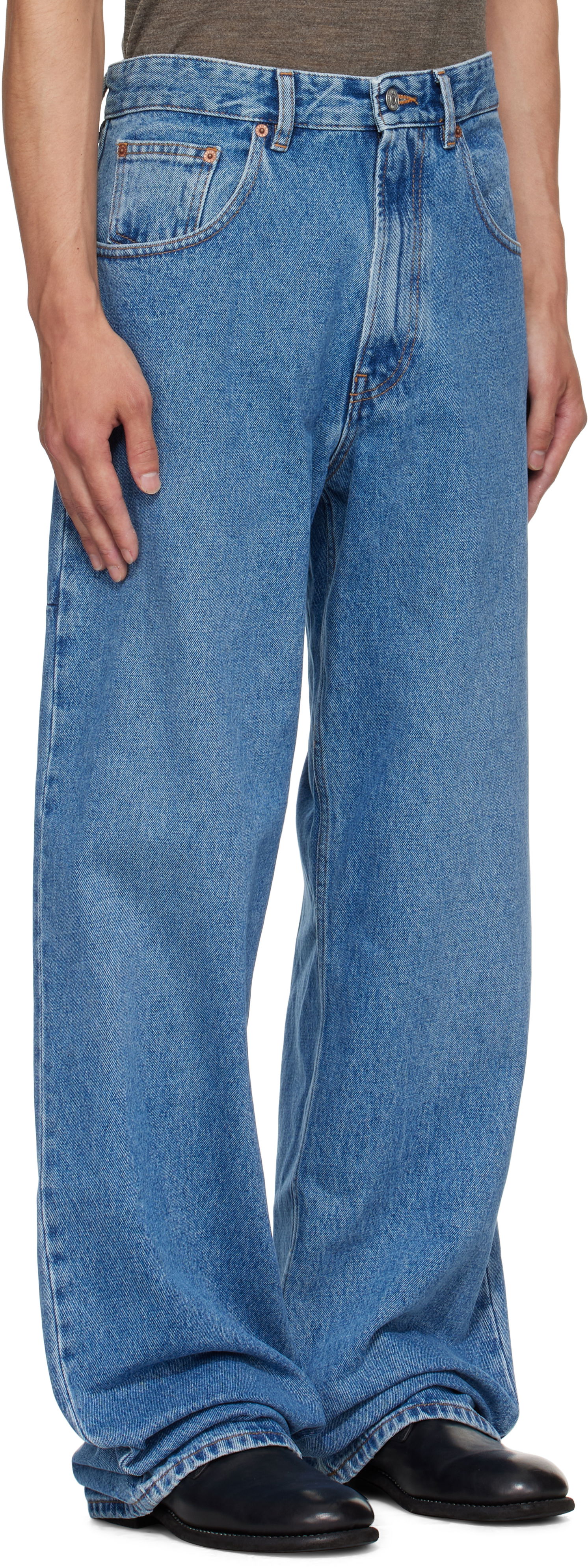 Jeans Maison Margiela MM6 Maison Margiela Wide-Leg Jeans Plava | SH0LA0023 M30018, 1