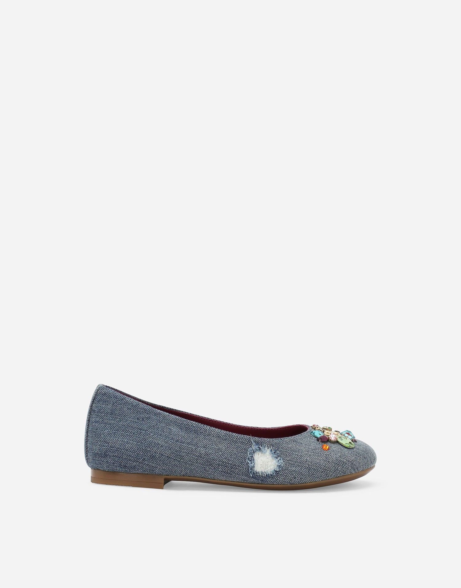 Tenisice i cipele Dolce & Gabbana Dolce & Gabbana Patchwork Denim Embellished Ballet Flats (24-38) Plava | D10510AR1428C609, 0