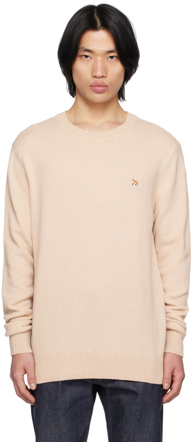 Džemper MAISON KITSUNÉ Baby Fox Embroidered Sweater Bež | HM00502KT1006