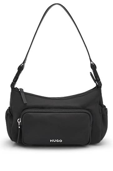 Torba za rame BOSS HUGO Smooth Twill Shoulder Bag with Interchangeable Strap Crna | 50547092