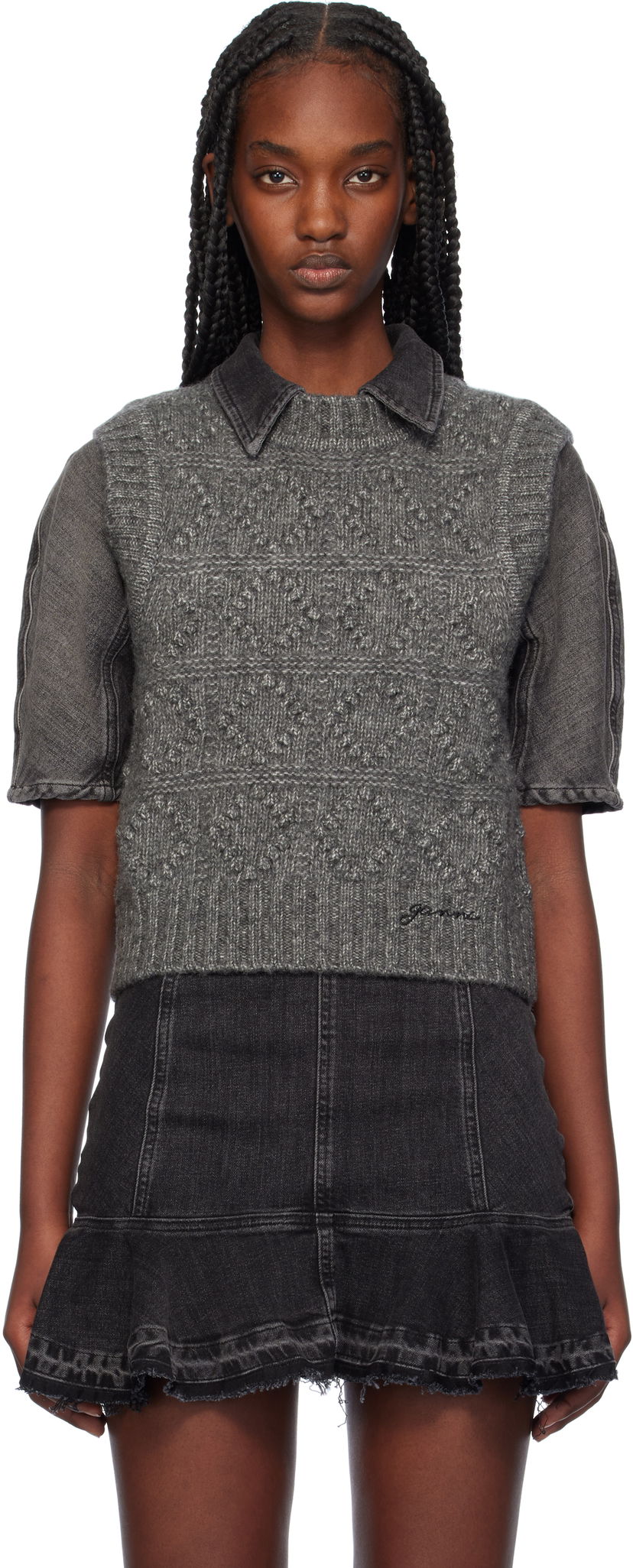 Džemper GANNI Knit Vest Siva | K2339