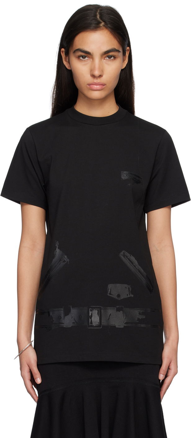 Majica kratkih rukava We11done Graphic Print T-shirt Crna | WD-TT1-23-798-U-BK