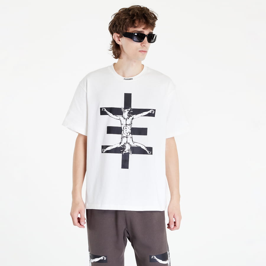 Majica kratkih rukava Pleasures Psychic x TV Sacrifice Heavyweight Bijela | P22W006 IVORY, 0