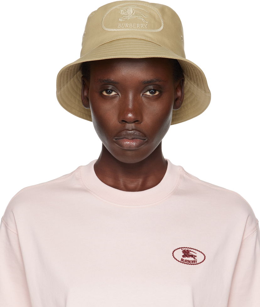 Šešir Burberry Burberry Knight Stamp Gabardine Bucket Hat Bež | 8110782