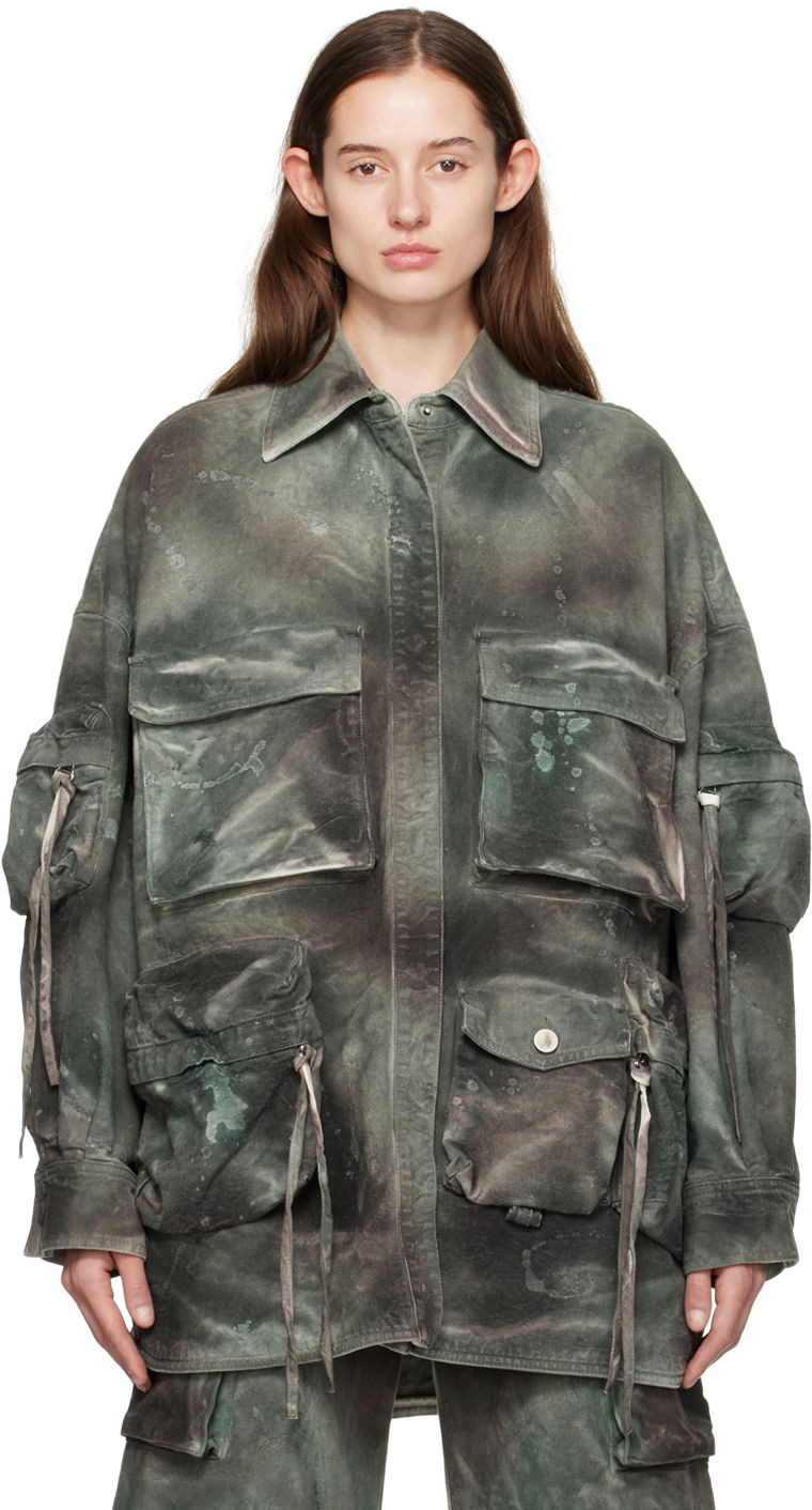Košulja The Attico Attico Fern Denim Jacket Zelena | 241WCB48 D022