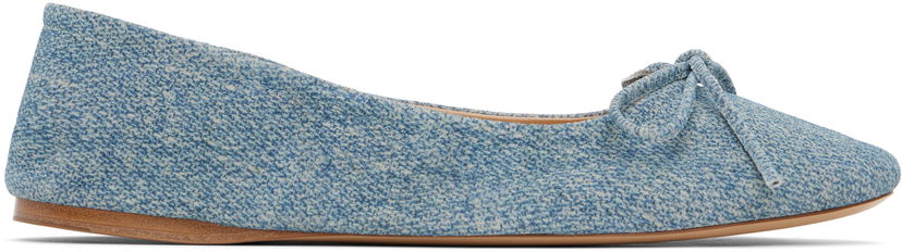 Odjeća JW Anderson JW Anderson Calf Suede Print Ballerina Flats Plava | BL0031-LA0238