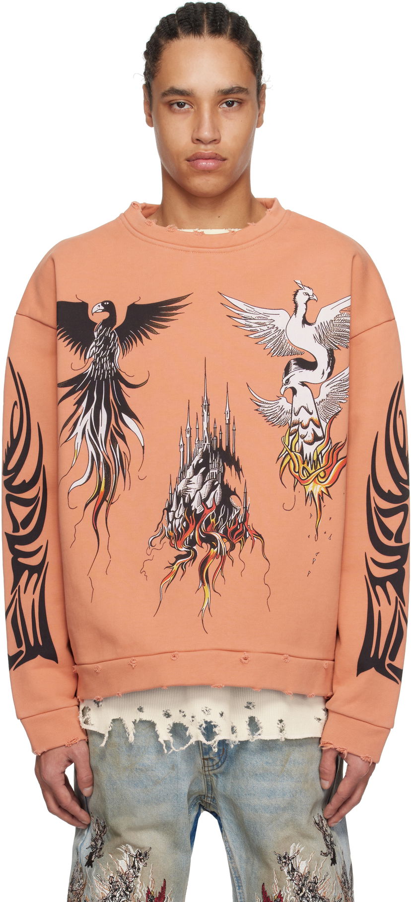 Dukserice Who Decides War Who Decides War Nefarious Winged Crewneck Sweater Narančasta | 1110390004SS25