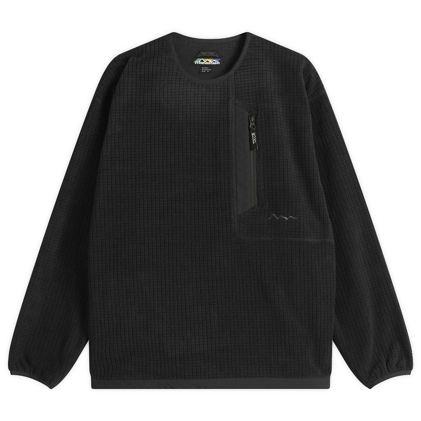 Dukserice Manastash Grid Fleece Crew Sweatshirt Crna | 7925230001-010