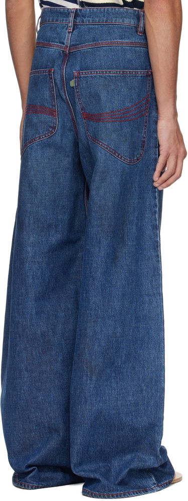 Jeans ERL ERL Baggy Indiana Distressed Jeans Plava | ERL10P013, 2