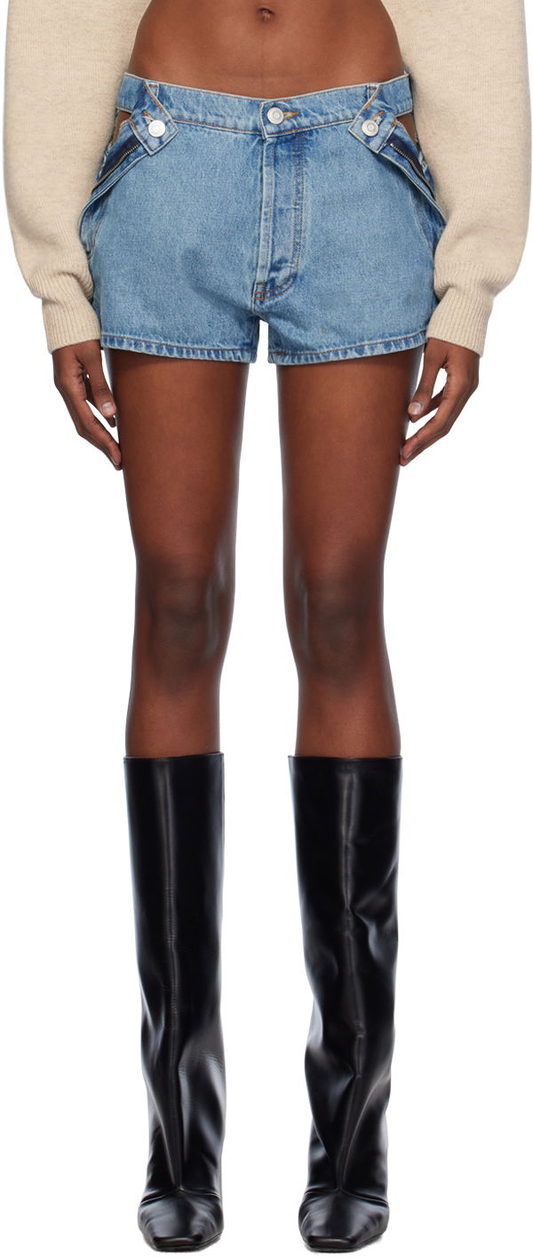 Kratke hlače Coperni Coperni Open Hip Denim Shorts Plava | COPP71202