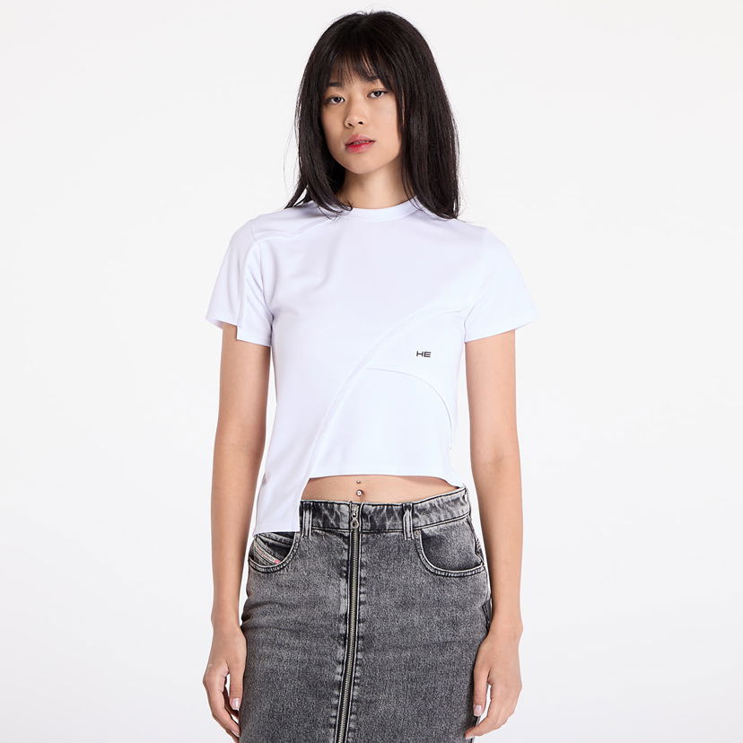 Crop top HELIOT EMIL Deconstructed Cropped T-Shirt Bijela | HE_W_09_024_PL03_WHT02