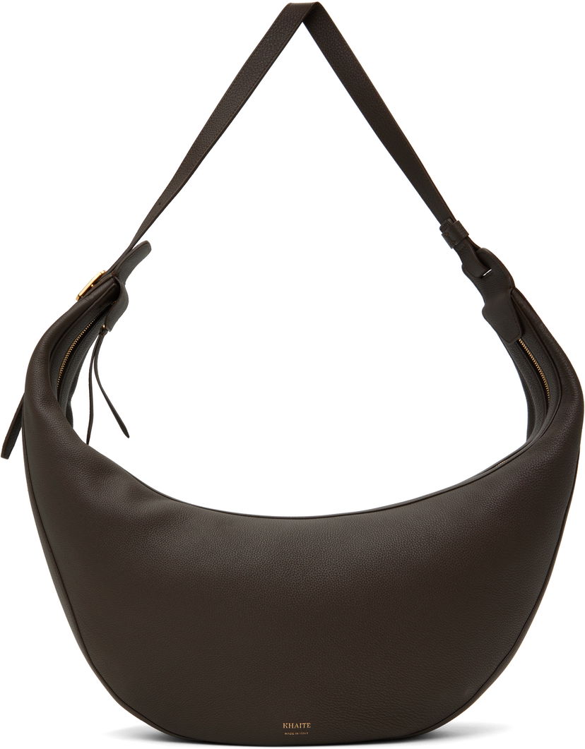 Torba za rame Khaite KHAITE Augustina Leather Shoulder Bag Smeđa | H6014-914