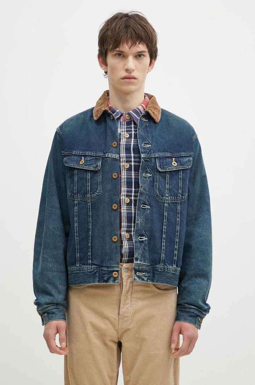 Bomber jakna Human Made Blanket Lined Denim Work Jacket Plava | HM28JK010