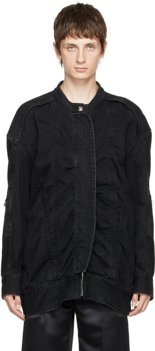 Jakna We11done We11done Bomber Denim Jacket Crna | WD-DJ3-21-331-U-BK