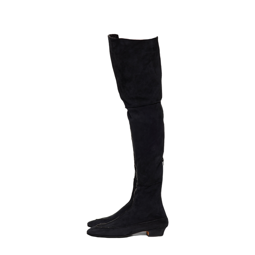 Tenisice i cipele The Row Suede Over-The-Knee Boots Crna | F1530-SH01